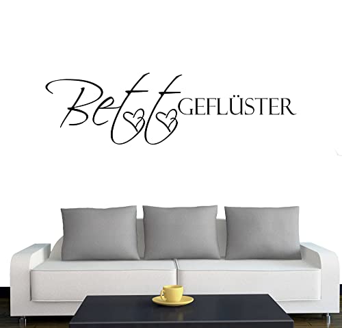 Wandtattoo  Bettgeflüster  120cm x 34cm schwarz Dekoration - Bad - Wohnzimmer - Aufkleber - Wandsticker