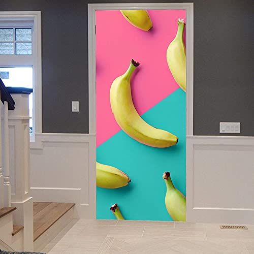 3D Türtapete Selbstklebend Türaufkleber - Obst Banane - Türfolie Poster Premium Pvc Wasserfest Wandtattoo Für Schlafzimmer Wohnzimmer Tür Dekoration Tapete 77 X 200 Cm