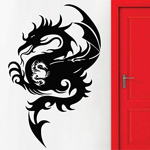 NSRJDSYT Drachen Wandtattoo Magische Fliegende Flügel Vinyl Wandaufkleber Wohnzimmer Büro Fenster Wand Künstlerische Dekoration 88x57cm