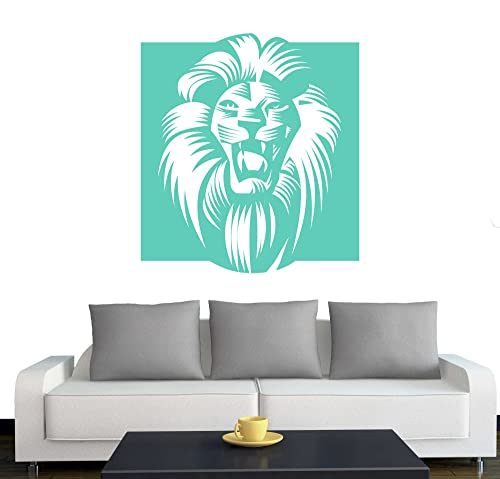 Klebesüchtig A060 Wandtattoo Afrika Löwe 60cm x 55cm Mint - Dekoration - Bad - Wohnzimmer - Aufkleber - Wandsticker