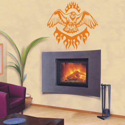 INDIGOS UG WANDTATTOO w982 Flammen Adler Feuer Tribal Wandaufkleber 80x76 cm Hellbraun - Dekoration Fensterfolie - Wandaufkleber - Kinderzimmer Wohnzimmer Schlafzimmer Küche Badezimmer Büro Hotel