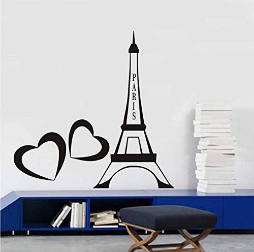 Liebe Paris Wandtattoo Vinyl Aufkleber Paris Eiffelturm Romantisches Herz Französisch Home Interior Kinder Schlafzimmer Wohnzimmer Dekoration 58 * 87Cm