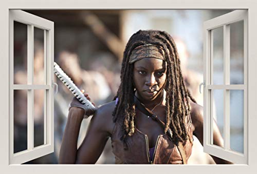 Unified Distribution The Walking Dead - Michonne - Danai Gurira - Wandtattoo mit 3D Effekt, Aufkleber für Wände und Türen Größe: 92x61 cm, Stil: Fenster