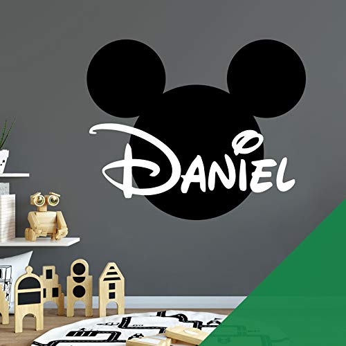 Mickey Mouse Silhouette Personalisierter Name – Disney-Aufkleber Wandtattoo [Wiese ]