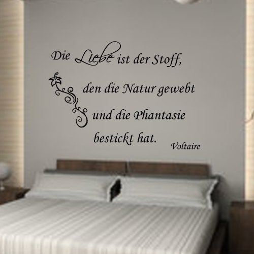 Die Liebe ist... als Wandtattoo für Ihr Schlafzimmer,Wohnzimmer...100cm x 72cm in 21 Farbe (siehe Fabtabelle Bilder)