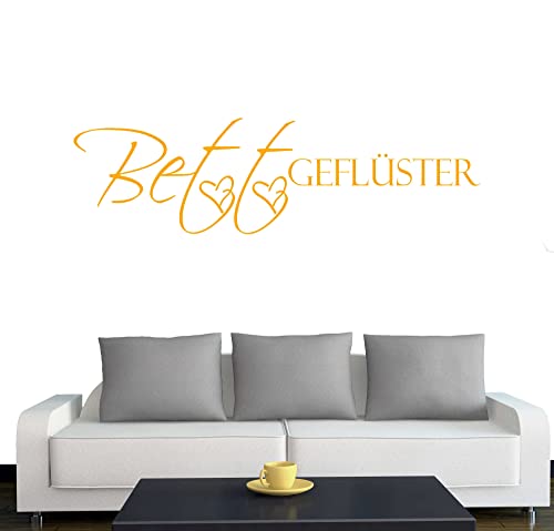 Klebesüchtig Wandtattoo Bettgeflüster 60cm x 17cm goldgelb Dekoration - Bad - Wohnzimmer - Aufkleber - Wandsticker