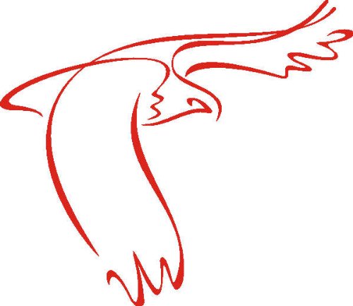 PEMA INDIGOS UG - Wandtattoo Wandsticker Wandaufkleber Aufkleber D378 Fliegender Adler Vogel 96x83 cm - rot