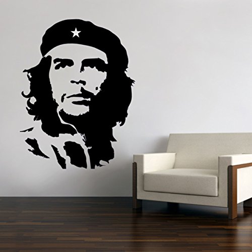 Che Guevara Wandtattoo Wandaufkleber Wohnzimmer Auto Aufkleber Sticker (30 x 23 cm, Schwarz)