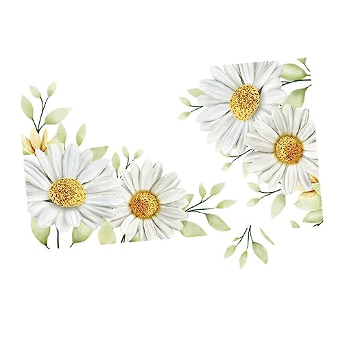 Zerodeko 1 Satz Wandtattoo Gänseblümchen Wohnkultur Innenausstattung Blumenwandbild Aufkleber Wandtattoo für Zuhause wandtattoo schlafzimmer Stein Wandblume Keramikfliesen Wandfliesen