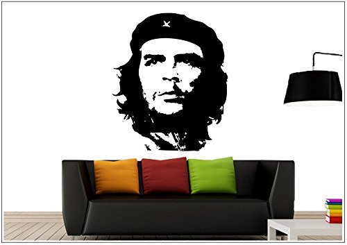 Deco-idea Wandtattoo wandaufkleber wandsticker Photo Porträt Che Guevara wph019(010 Weiss, set4:ca. 80 x 90 cm)