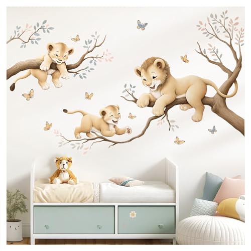 Little Deco Wandtattoo Dschungel Tiere Wandsticker Kinderzimmer Löwen AST Wandaufkleber Boho Babyzimmer Safari Schlafzimmer Wanddeko DL5027-03