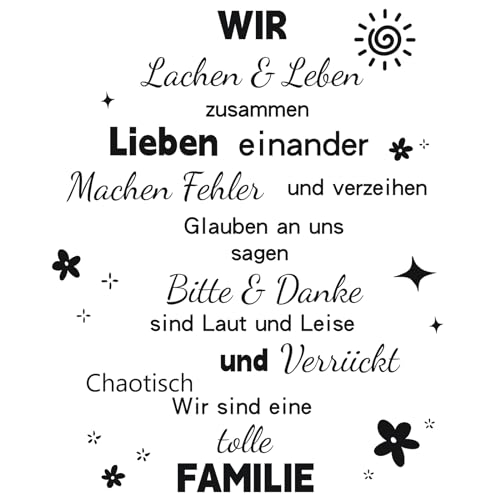 HPNIUB WIR lachen leben zusammen Wandtattoo Familie Wandtattoo Sprüche Zitate Flur Wohnzimmer Aufkleber Selbstklebend Wandaufkleber Wandsticker Wandtatoos