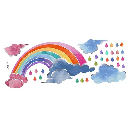 HOMSFOU Kinderzimmer Aufkleber wandsticker tapetenablöser kleidereckschrank kleiderschränke flurgarderobe Wandtattoo the mirror خزانة ملابس einzigartige Tapete Regenbogen-Wandaufkleber