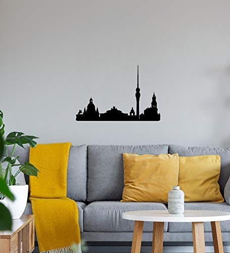 Dresden Skyline Wandtattoo Schwarz Aufkleber 40 x 27 cm