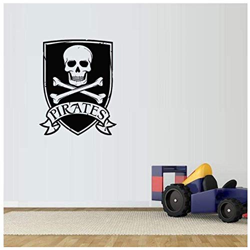 Pirate Logo Logo Wallpaper Abnehmbarer Aufkleber Wohnzimmer Aufkleber Halloween Wandtattoo Schlafzimmer Kunst Dekoration 42X53Cm