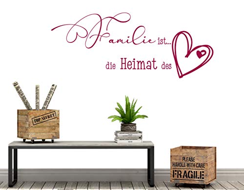 Wandaufkleber Wandtattoo Wandsticker - Spruch/Sprüche/Zitate ***Familie ist. die Heimat des Herzens*** (Größen.- und Farbauswahl)