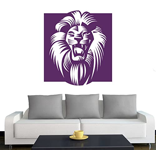 A060 Wandtattoo  Afrika Löwe  60cm x 55cm violett - Dekoration - Bad - Wohnzimmer - Aufkleber - Wandsticker