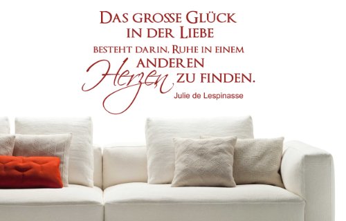 Wandtattoo Sprüche W700 Das große Glück... - Julie de Lepinasse - Wohnzimmer (58x35 cm) kupfer-metallic