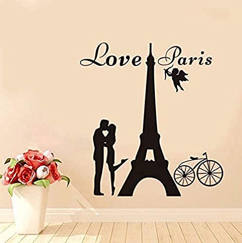 Wandtattoo  Love Paris , abnehmbar, PVC, 58 x 60 cm