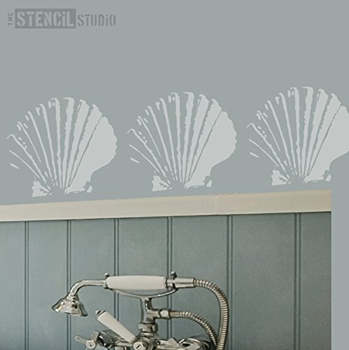 The Stencil Studio Schablone Kintyre Scallop Schablone, wiederverwendbar, – Größe Klein (A4) (10305s)