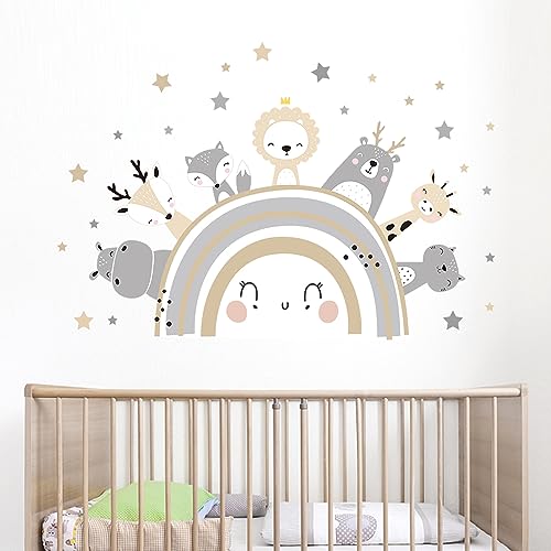 SKIWAX Wandsticker Kinderzimmer Tiere Wandaufkleber Kinderzimmer junge mädchen Wandtattoo Babyzimmer Schlafzimmer Wanddeko