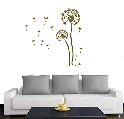 A350 Wandtattoo  2x Pusteblumen + 25 Samen  120cm / 80cm gold (erh. in 40 Farben + 3 Größen)