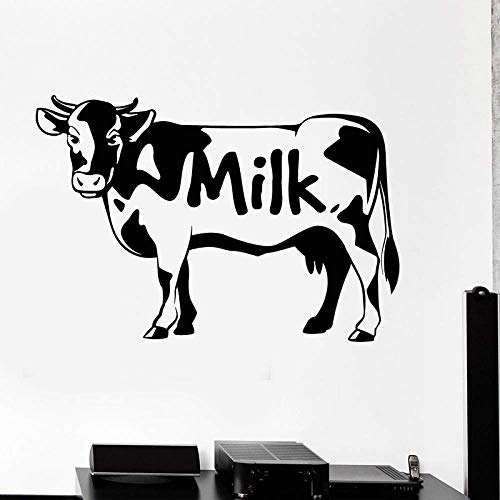 Nette Kuh Wandtattoo Milch Milchig Weiß Tier Wandaufkleber Milchfarm Aufkleber Kunst Wandbild Abnehmbare Wohnkultur Tapete 42X62Cm