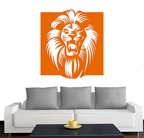 Klebesüchtig A060 Wandtattoo Afrika Löwe 60cm x 55cm Hellorange - Dekoration - Bad - Wohnzimmer - Aufkleber - Wandsticker