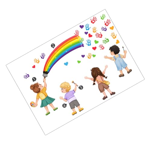 jojofuny 1 Satz Wandtattoo Regenbogen für das Klassenzimmer Wandgemälde Wanddekoration Wohnzimmer Zeichen kinderzimmer wandsticker wall stickers for room wandtattoo schlafzimmer PVC