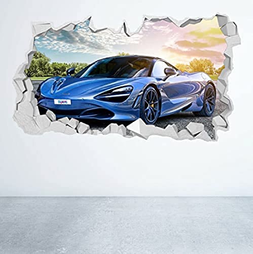 Super CAR Wandaufkleber 3D-Look Jungen Mädchen Kinderzimmer Wandtattoo 50x70cm