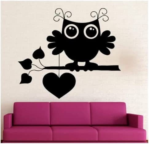 Wandaufkleber - Vinyl-Wandtattoo Eule Vogel Aufkleber Wandbild Wohnzimmer Kinderzimmer Tapete 50x55cm