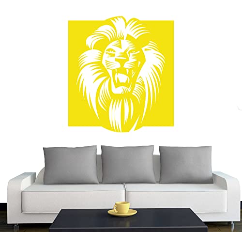 Klebesüchtig A060 Wandtattoo Afrika Löwe 60cm x 55cm schwefel - Dekoration - Bad - Wohnzimmer - Aufkleber - Wandsticker