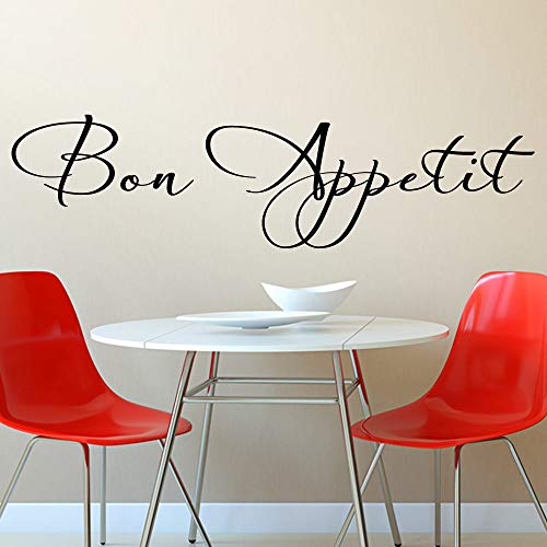 Grandora Wandtattoo Spruch Bon Appetit I schwarz (BxH) 90 x 23 cm I Küche Esszimmer Sticker Aufkleber Wandaufkleber Wandsticker Zitat Guten Appetit 1056W