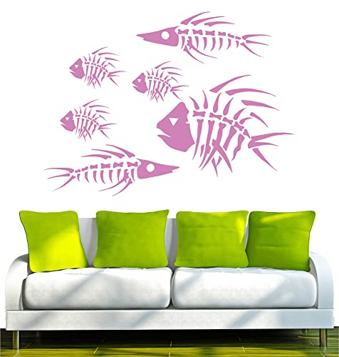 INDIGOS UG – Wandtattoo, Motiv: Schwarm Fische 120 x 87 cm Lavanda