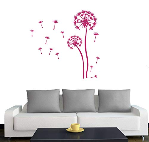 A350 Wandtattoo  2x Pusteblumen + 25 Samen  120cm / 80cm pink (erh. in 40 Farben + 3 Größen)