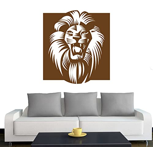 Klebesüchtig A060 Wandtattoo Afrika Löwe 60cm x 55cm Kupfer - Dekoration - Bad - Wohnzimmer - Aufkleber - Wandsticker