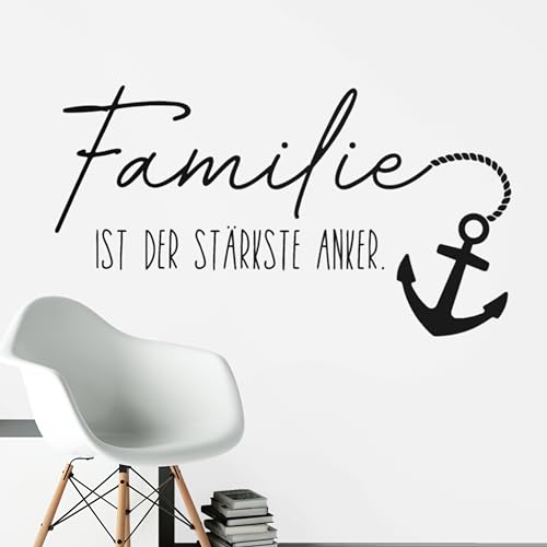 Klebekönig Wandtattoo - Familie Anker - schöner Zitat Spruch Wandaufkleber Sprüche Wandsticker für Schlafzimmer Wanddeko Wohnzimmer Flur Esszimmer in vielen Farben