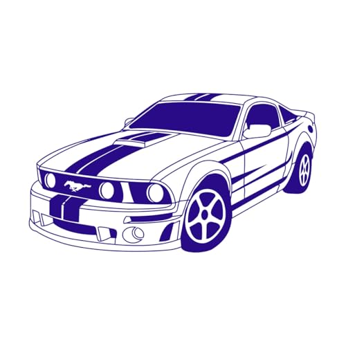 Mustang Muscle Car Fahrzeug Auto Spiel Wandaufkleber Jungenzimmer Kinderzimmer Racing Super Car Wandtattoo Schlafzimmer Vinyl-XL-68x123cm-Dark Blue