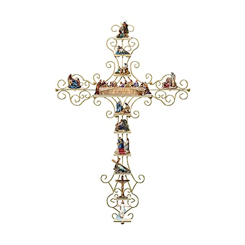 PIGMANA Jesus Kreuz Geschichte Wandaufkleber, Weihnachten Kreuz Wandaufkleber Fensteraufkleber, PVC Wandtattoo 3D Kreuz Aufkleber, Das Leben Christi Sammlung Display Kreuz Aufkleber, Beneficial