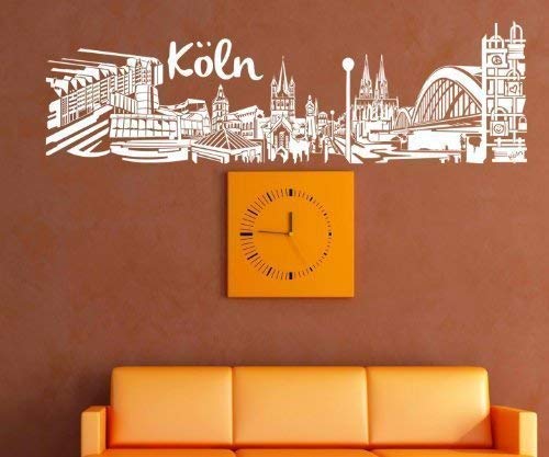 Wandtattoo Köln Stadt Deutschland Skyline Wand Aufkleber Wandbild 1M620, Farbe:Lavendel glanz;Skyline Länge:160cm