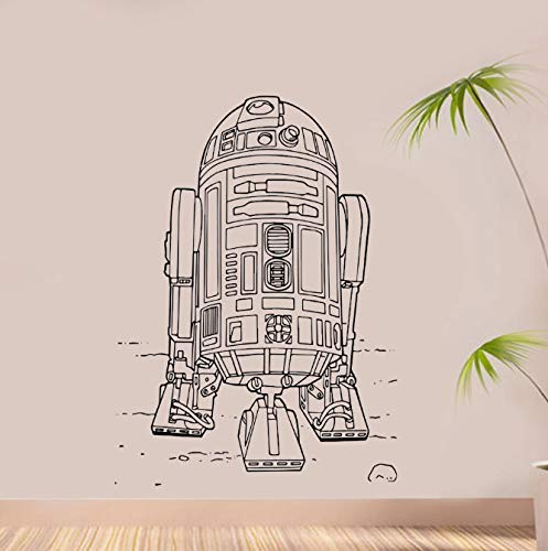 R2D2, Star Wars  Wandtattoo Cool Star Wars Vinyl Drogenabhängiger Teenager Junge Schlafsaal Schlafzimmer Coole Dekoration Selbstklebendes Poster 42X58Cm