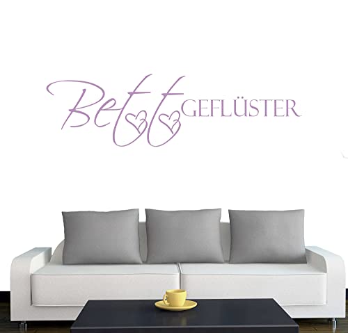 Klebesüchtig Wandtattoo Bettgeflüster 60cm x 17cm Flieder Dekoration - Bad - Wohnzimmer - Aufkleber - Wandsticker