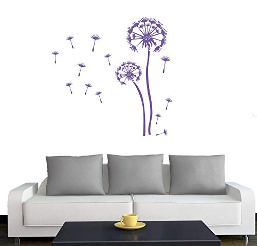 A350 Wandtattoo  2x Pusteblumen + 25 Samen  120cm / 80cm lavendel (erh. in 40 Farben + 3 Größen)