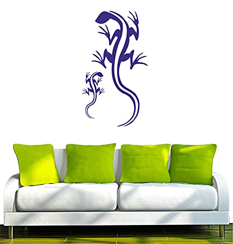 WANDTATTOO/Wandsticker w019 Gecko 2 Geckos 80 x 39, blau