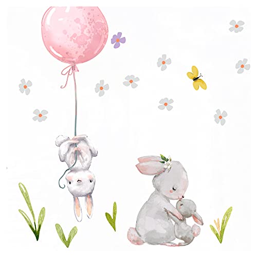 Little Deco Wandtattoo Tiere Ballon rosa Kinderzimmer Wandsticker Deko DL209-12