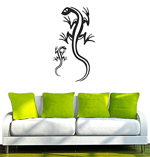 WANDTATTOO/Wandsticker w019 Gecko 2 Geckos 120 x 58, schwarz