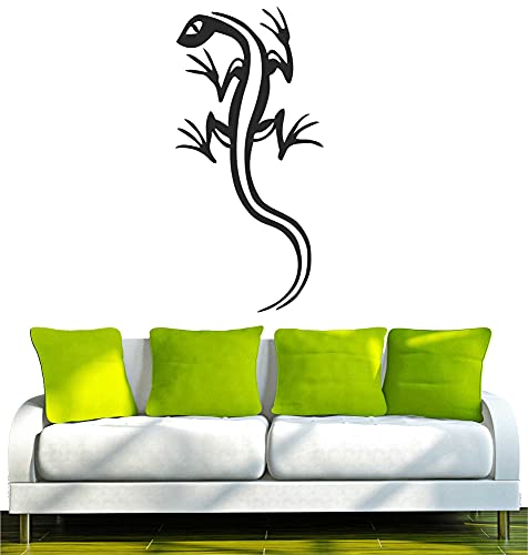 WANDTATTOO/Wandsticker w008 Gecko Echse Kriechtier Afrika Asien 120x58, schwarz