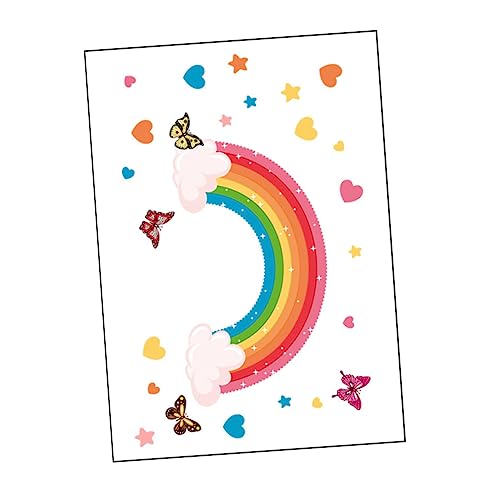 KITANDOVE 1 Satz Regenbogen-schmetterling Wandtattoo Innen Blumen-wandaufkleber Regenbogen-wanddekoration Herz- Kinderzimmer Wandtattoos Innendekoration Innenszenendekor Vinyl Colorful