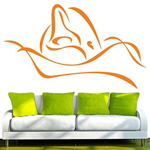 INDIGOS UG Wandtattoo - Wandaukleber d243 schöner Delfin Delphin Tribal 120x71 cm - orange - Dekoration Küche Bad Büro Hotel