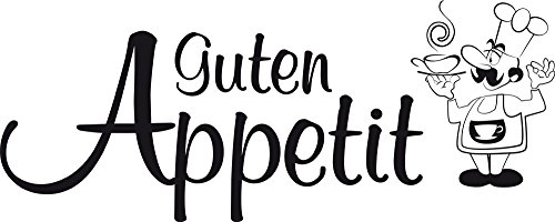 GRAZDesign Wandtattoo Küche Spruch Guten Appetit Koch | Sprüche selbstklebend - 75x30cm / 070 schwarz